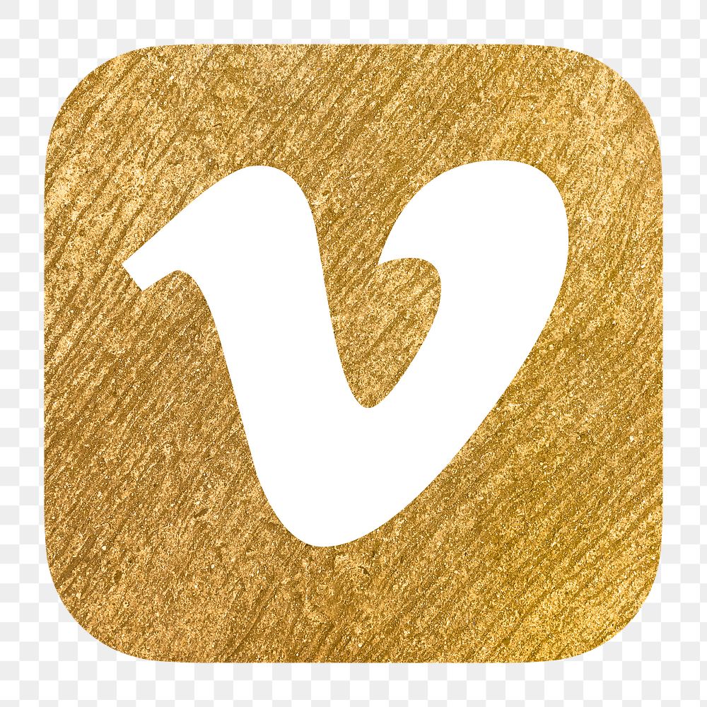 Vimeo icon for social media in gold design png. 13 MAY 2022 - BANGKOK, THAILAND