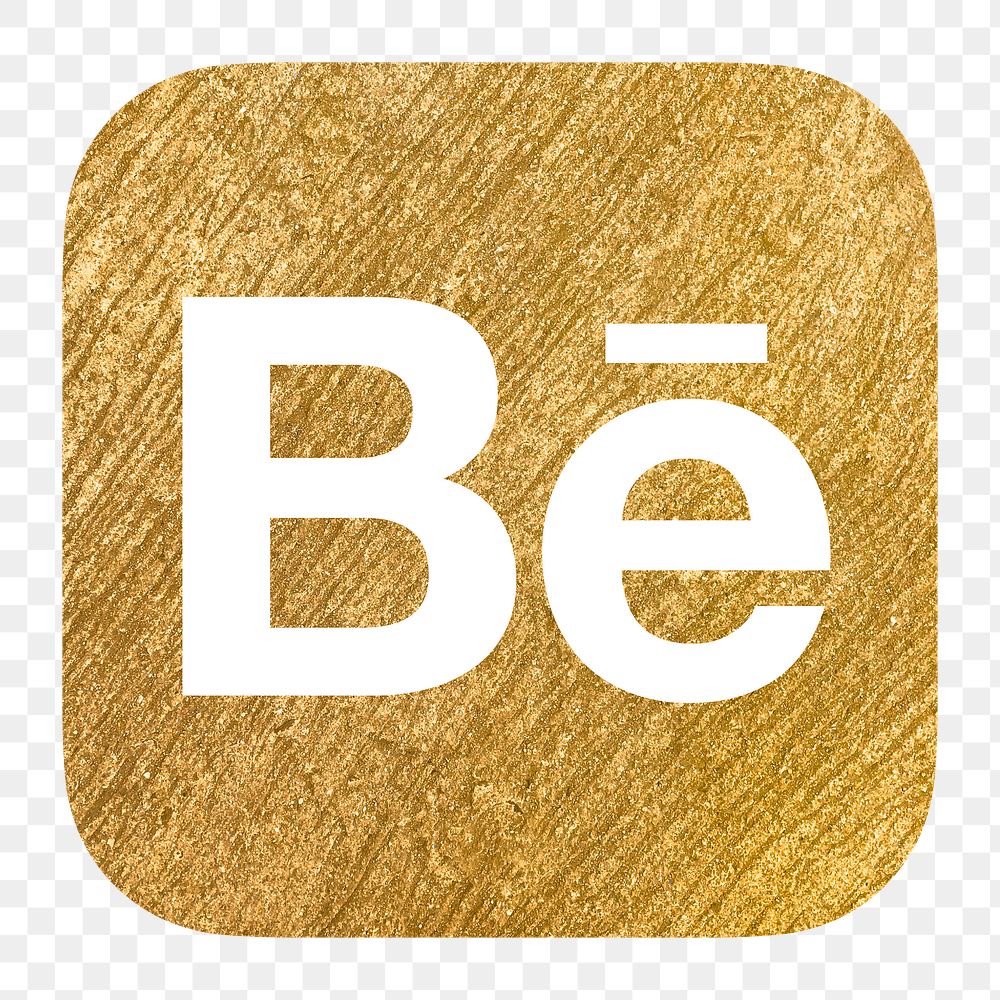 Behance icon for social media in gold design png. 13 MAY 2022 - BANGKOK, THAILAND