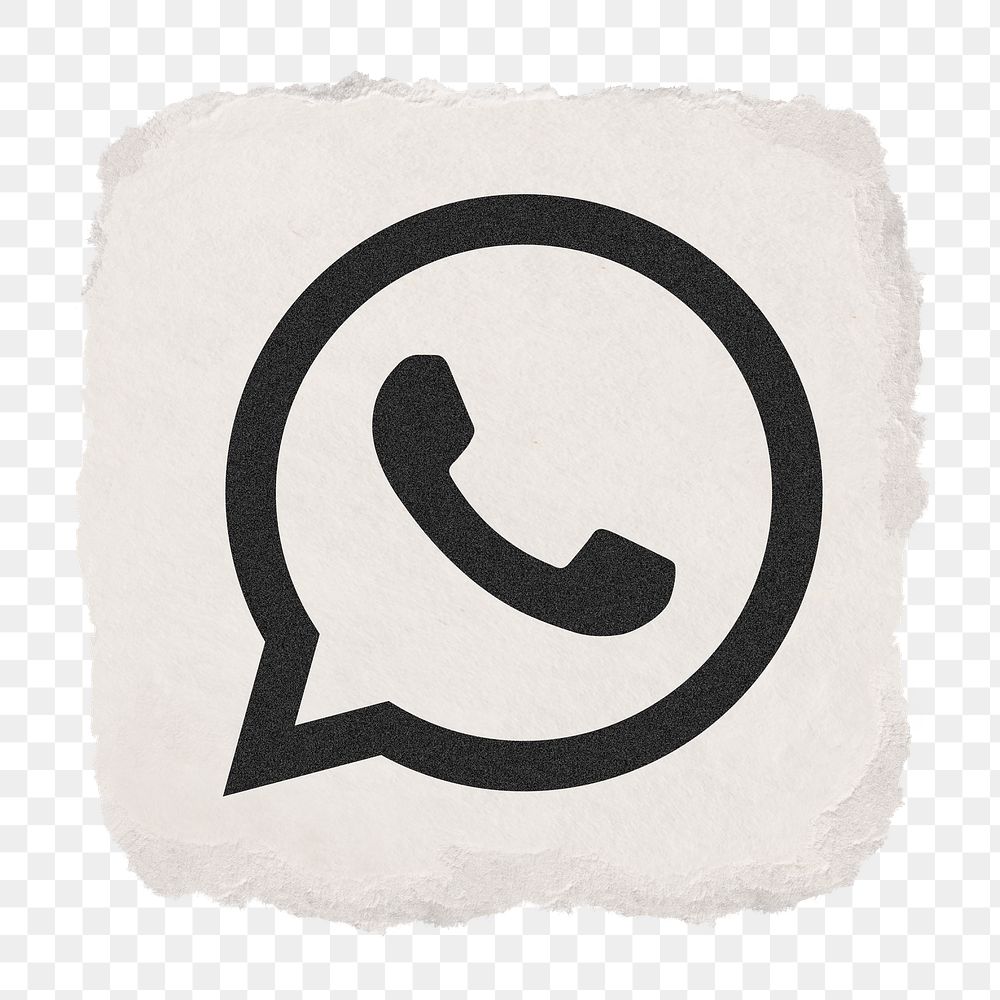 WhatsApp icon for social media in ripped paper design png. 13 MAY 2022 - BANGKOK, THAILAND