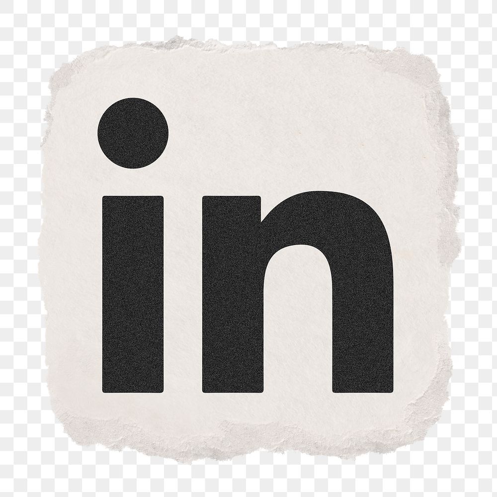 LinkedIn icon for social media in ripped paper design png. 13 MAY 2022 - BANGKOK, THAILAND