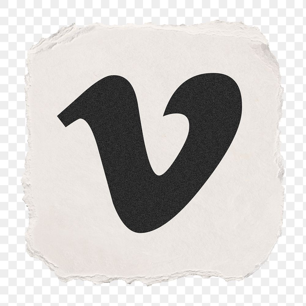 Vimeo icon for social media in ripped paper design png. 13 MAY 2022 - BANGKOK, THAILAND