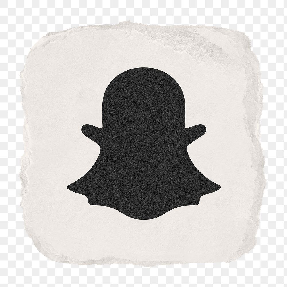 Snapchat icon for social media in ripped paper design png. 13 MAY 2022 - BANGKOK, THAILAND