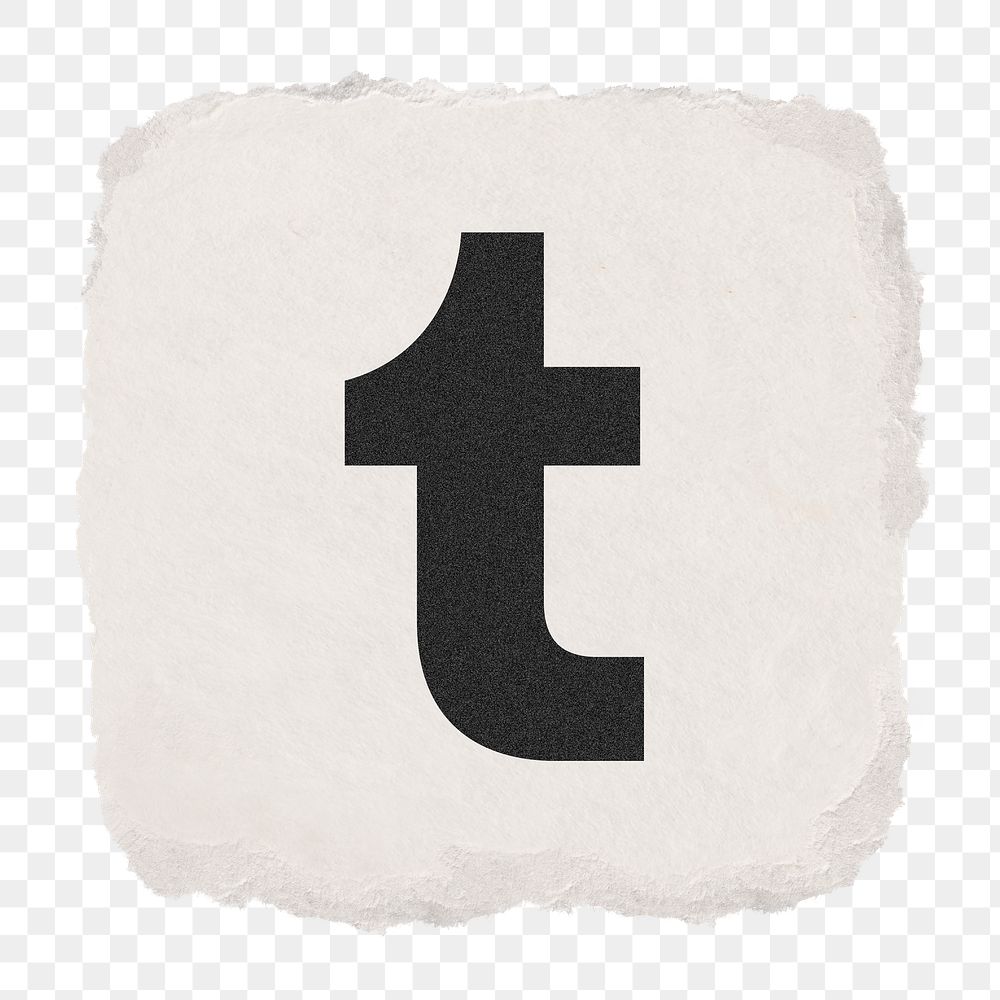 Tumblr icon for social media in ripped paper design png. 13 MAY 2022 - BANGKOK, THAILAND