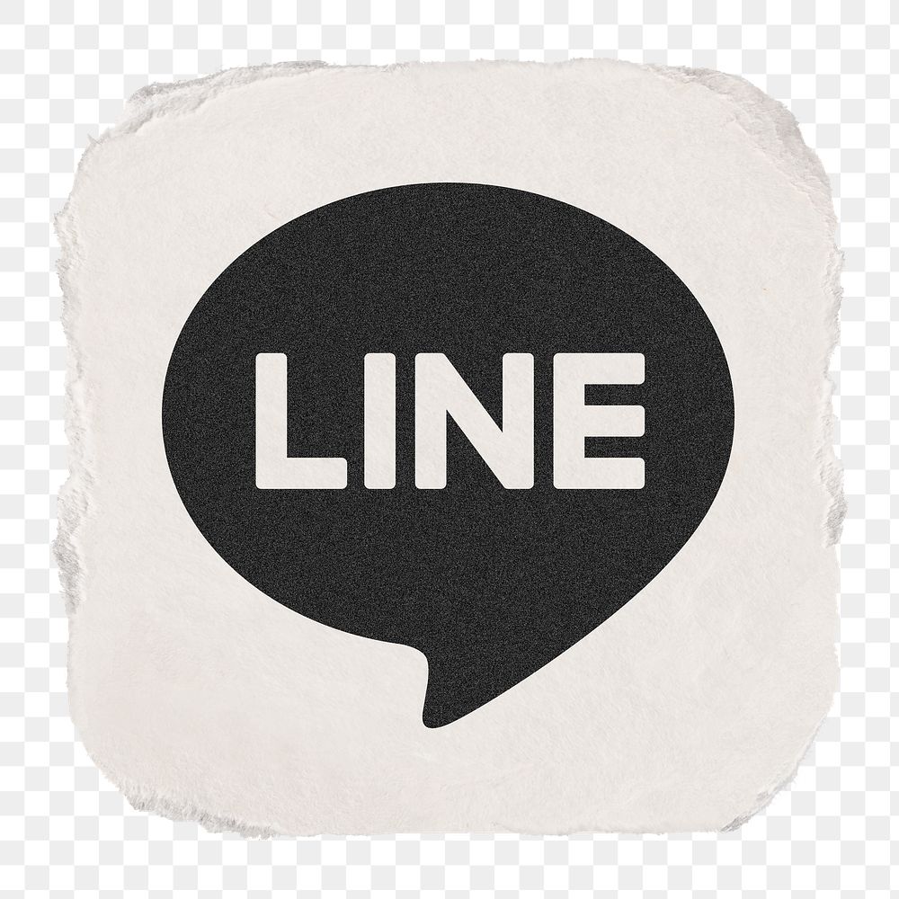 LINE icon for social media in ripped paper design png. 13 MAY 2022 - BANGKOK, THAILAND