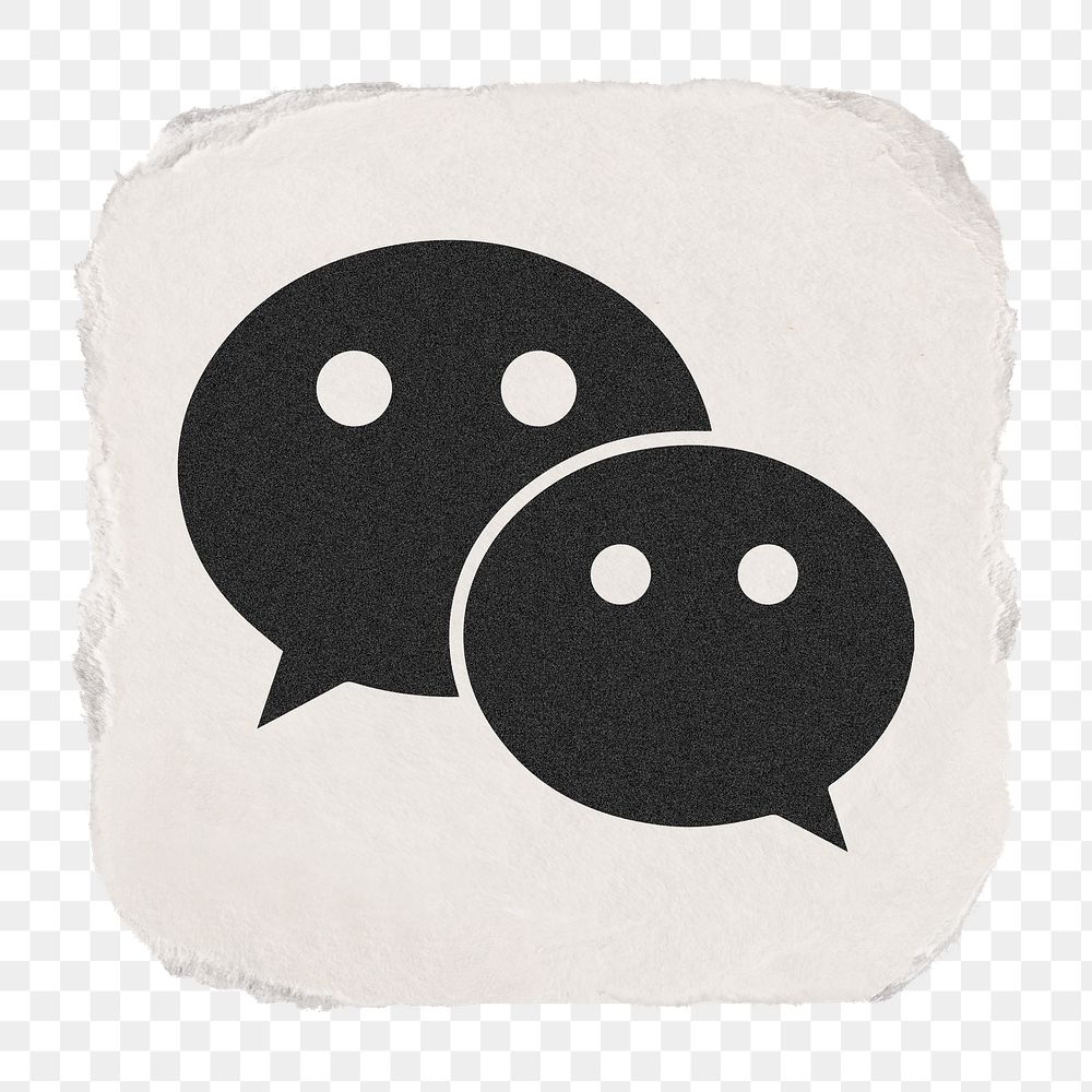 WeChat icon for social media in ripped paper design png. 13 MAY 2022 - BANGKOK, THAILAND