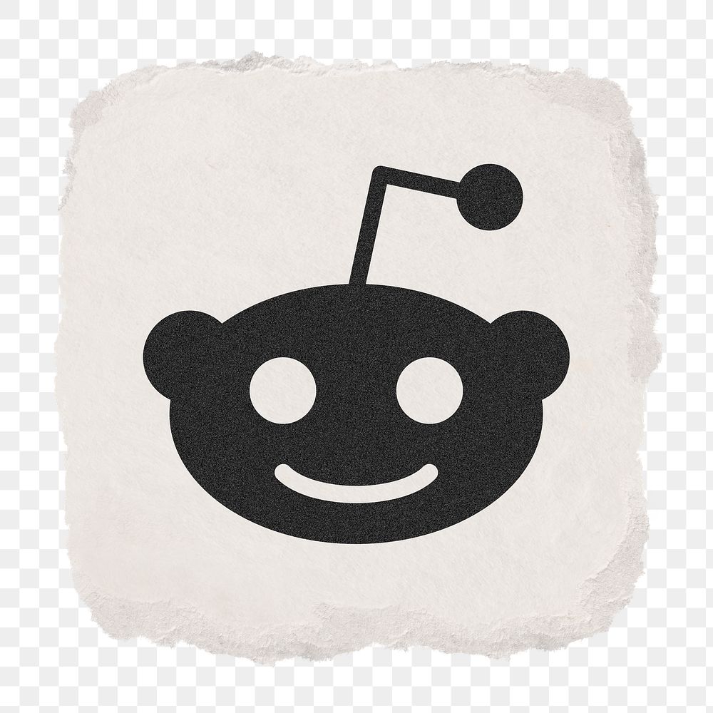 Reddit icon for social media in ripped paper design png. 13 MAY 2022 - BANGKOK, THAILAND