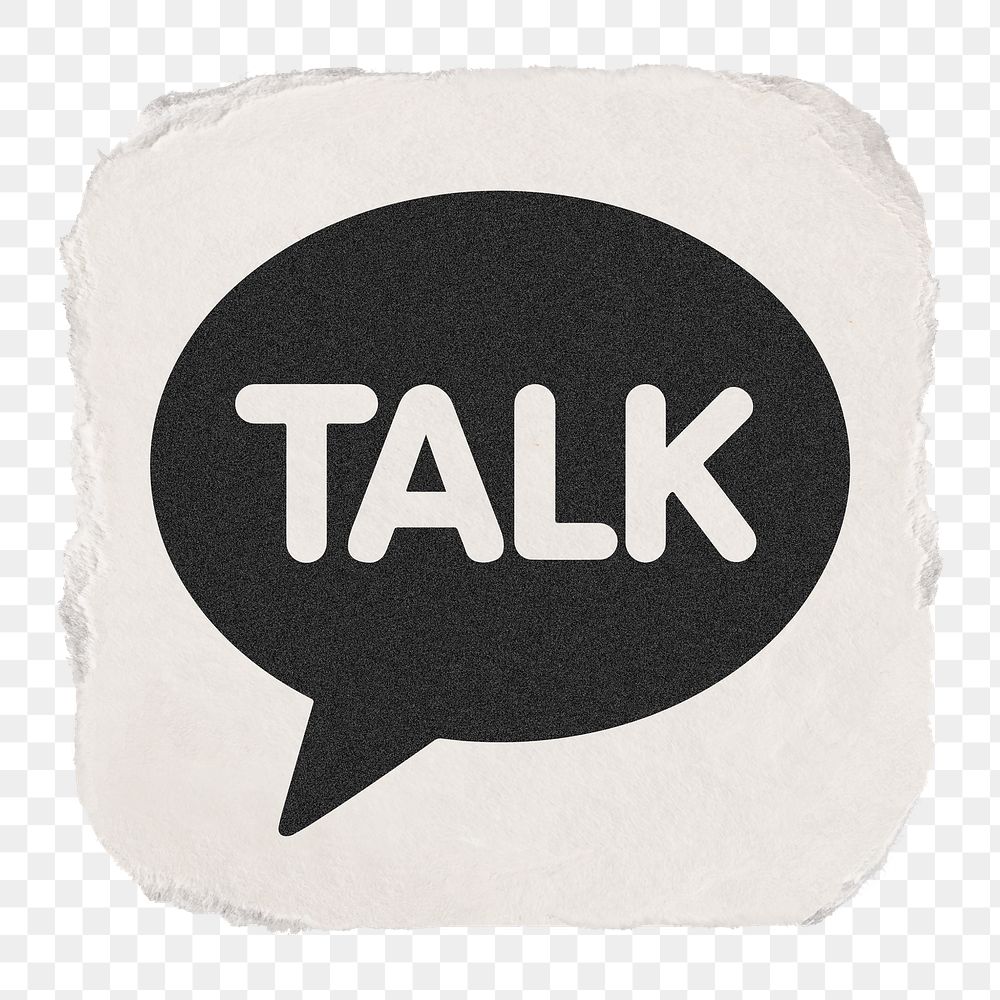 KakaoTalk icon for social media in ripped paper design png. 13 MAY 2022 - BANGKOK, THAILAND