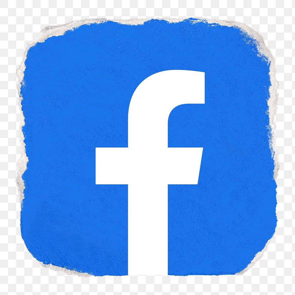 Facebook icon for social media in ripped paper design png. 13 MAY 2022 - BANGKOK, THAILAND