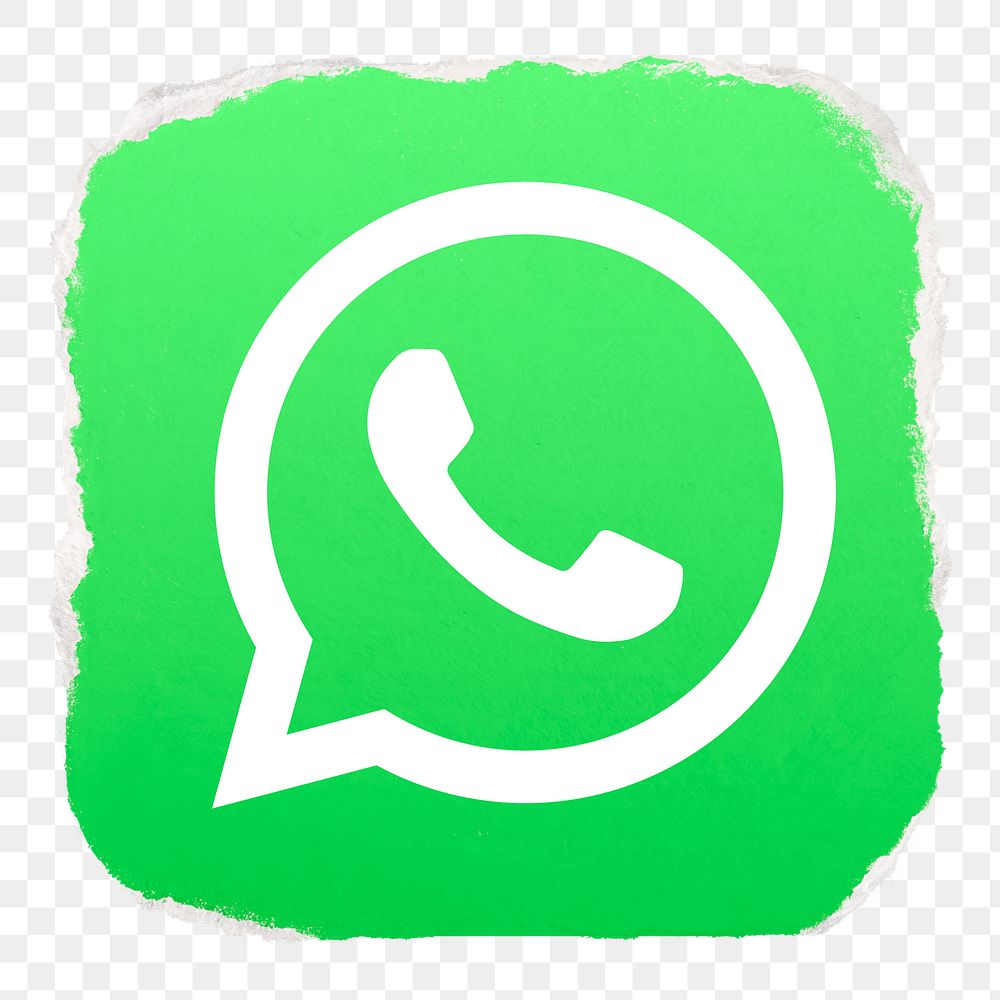 WhatsApp icon for social media in ripped paper design png. 13 MAY 2022 - BANGKOK, THAILAND