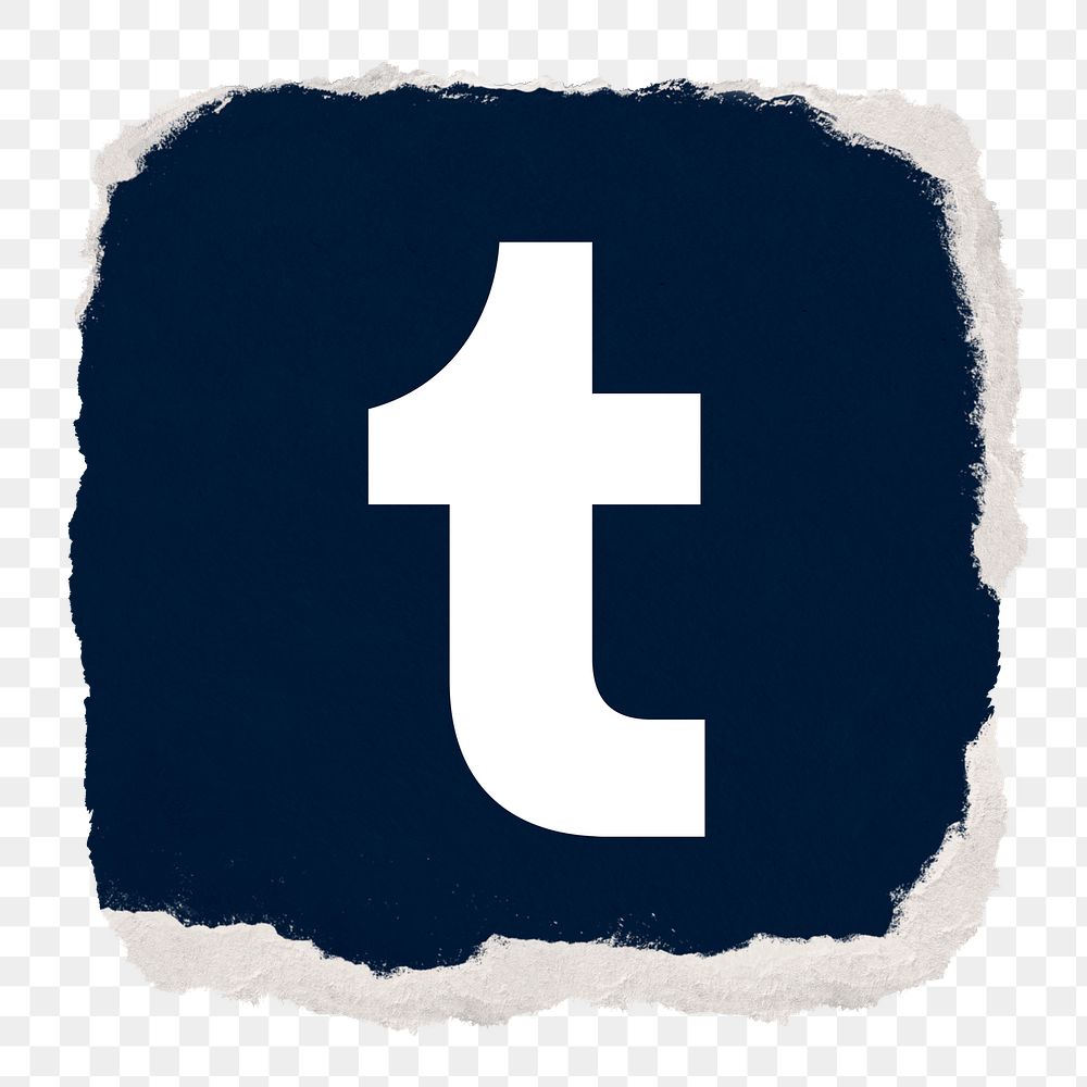 Tumblr icon for social media in ripped paper design png. 13 MAY 2022 - BANGKOK, THAILAND