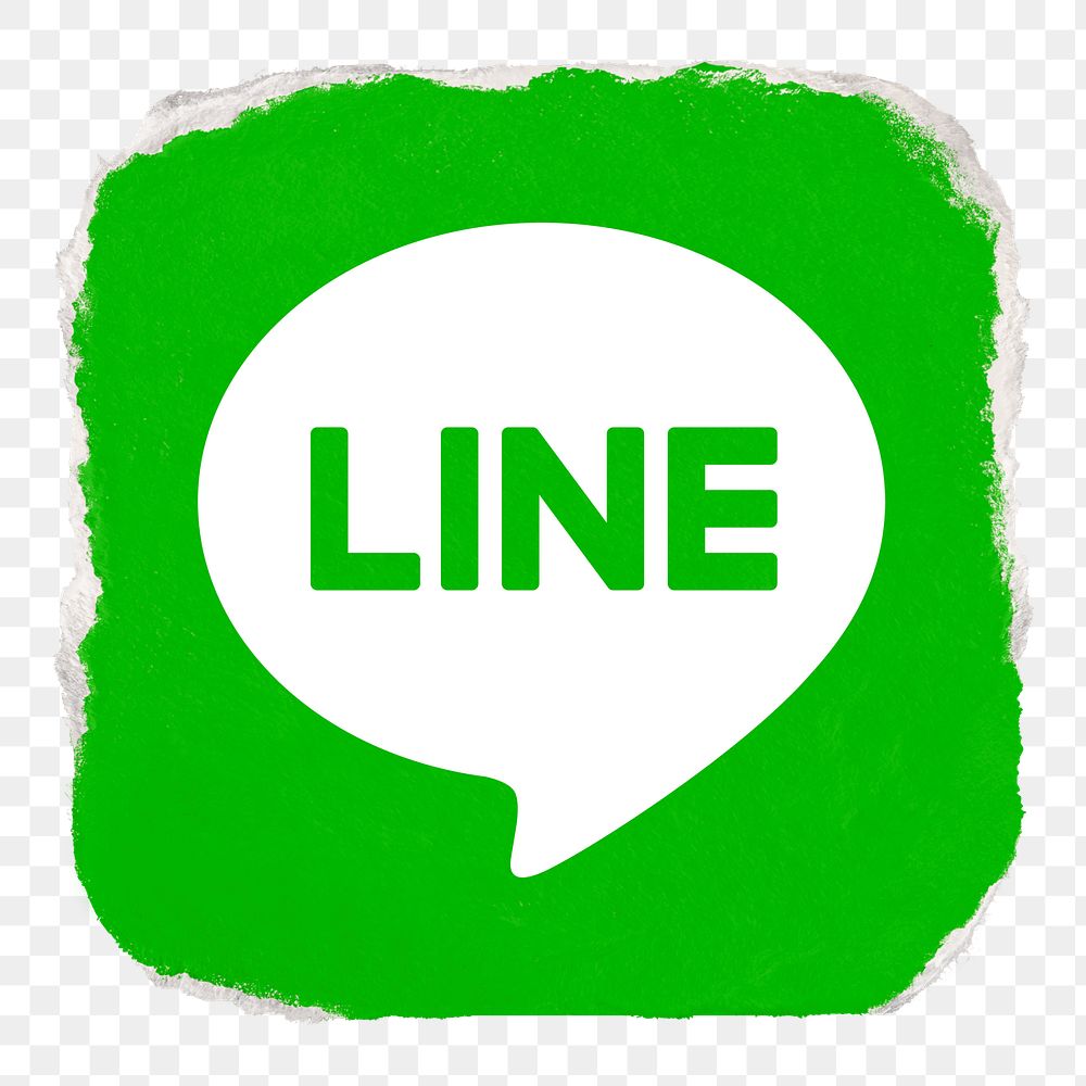 LINE icon for social media in ripped paper design png. 13 MAY 2022 - BANGKOK, THAILAND