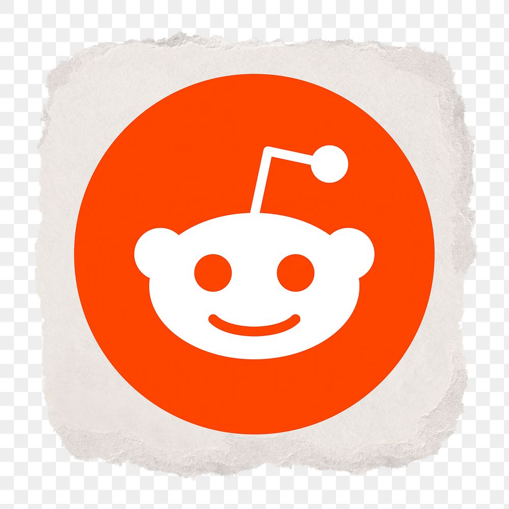 Reddit icon for social media in ripped paper design png. 13 MAY 2022 - BANGKOK, THAILAND