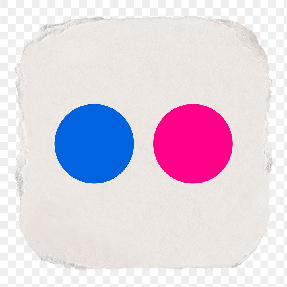 Flickr icon for social media in ripped paper design png. 13 MAY 2022 - BANGKOK, THAILAND