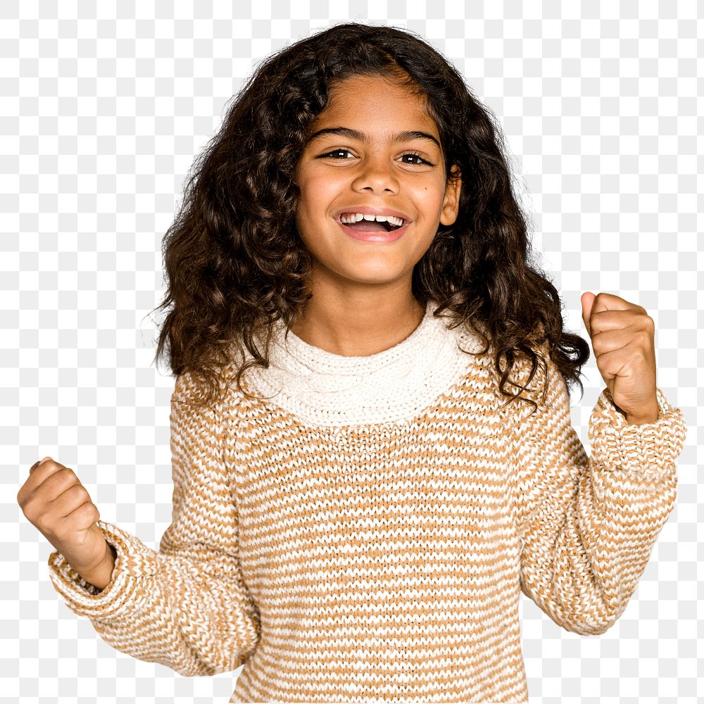 Kid celebrating png sticker, transparent background