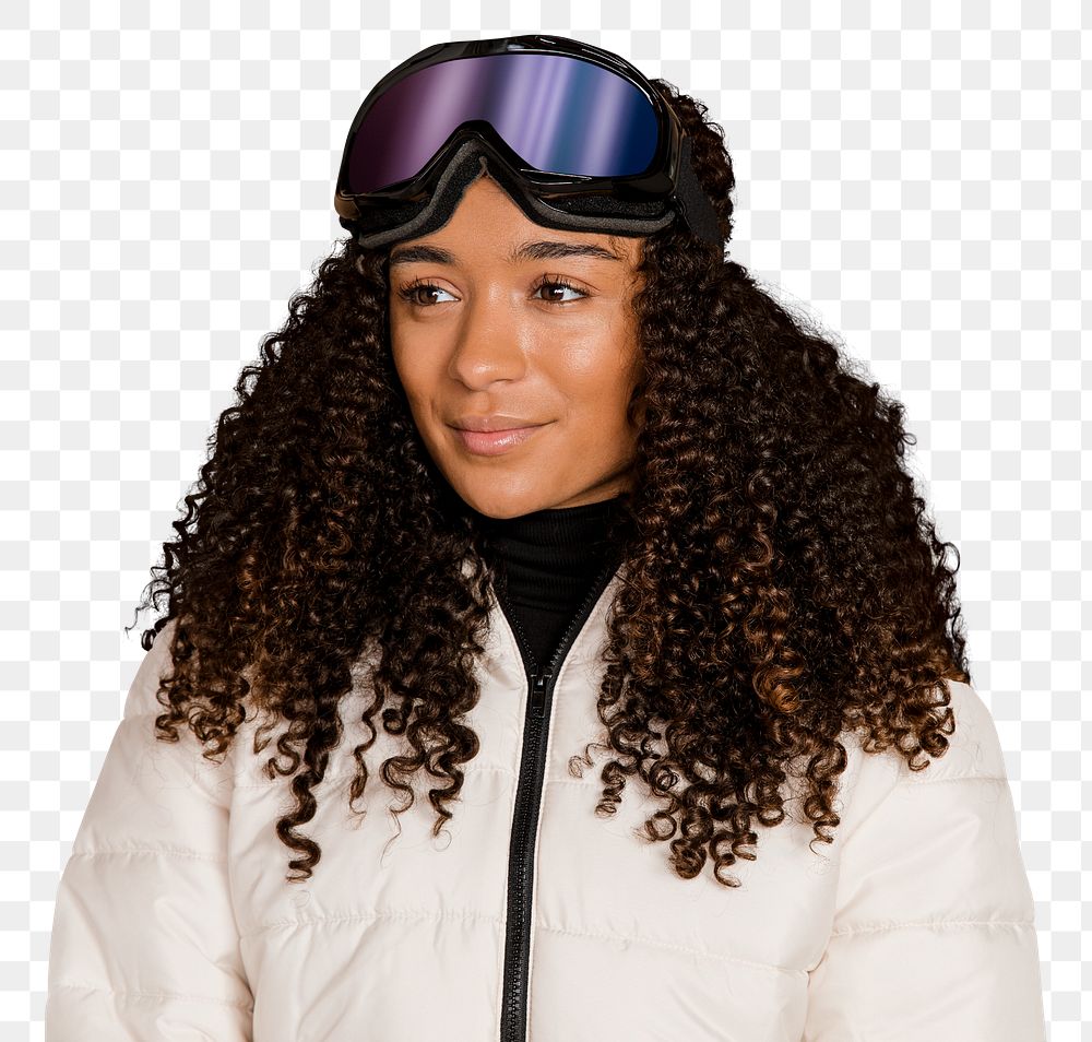 Woman ski outfit png sticker, transparent background