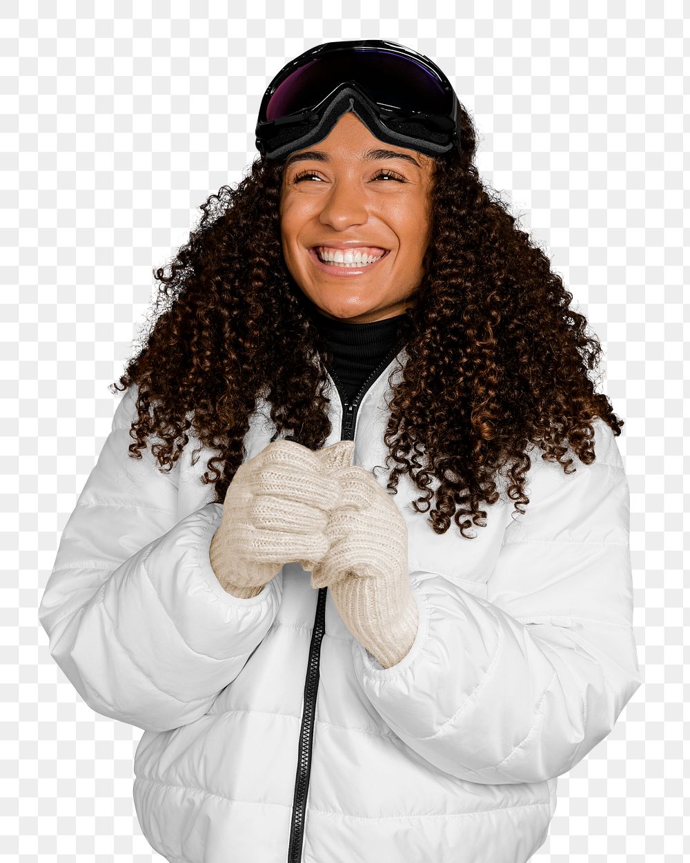Women's winter outfit png sticker, transparent background
