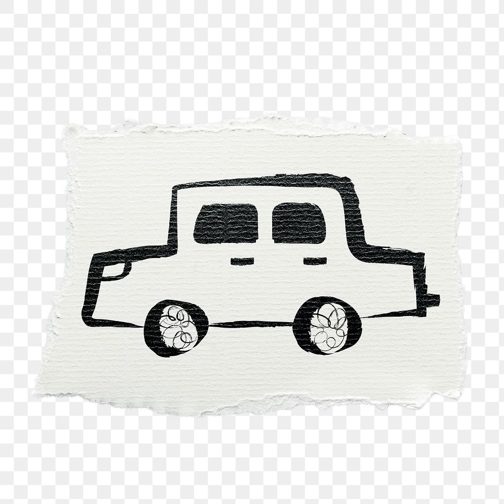 Car, vehicle png sticker, cute doodle on transparent background