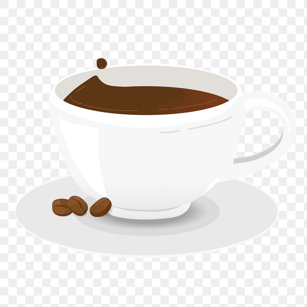 Coffee cup png sticker, cute illustration, transparent background