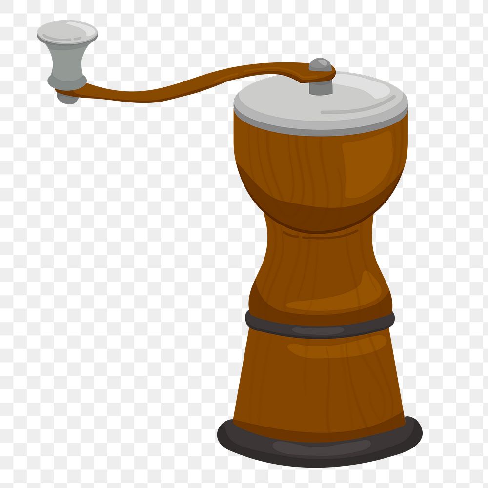 Coffee mill png sticker, cute illustration, transparent background