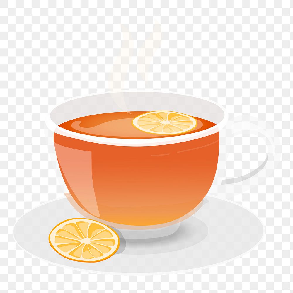 Lemon tea png sticker, cute illustration, transparent background