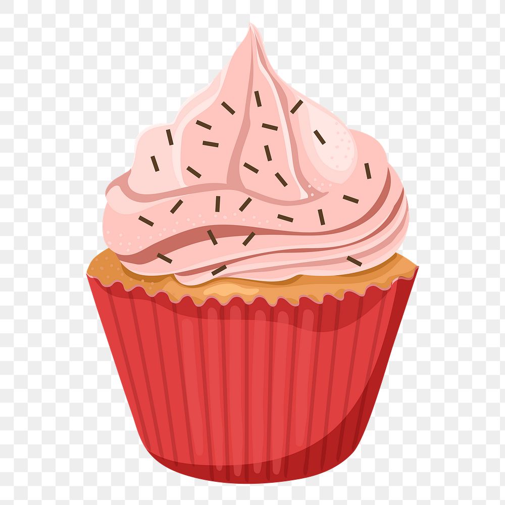 Cupcake png sticker, cute illustration, transparent background
