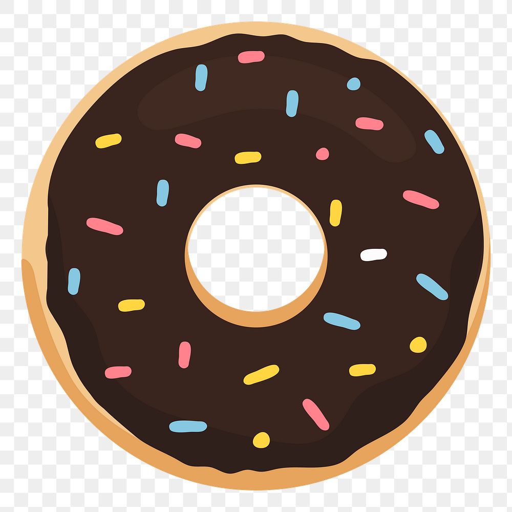 Donut png sticker, cute illustration, transparent background