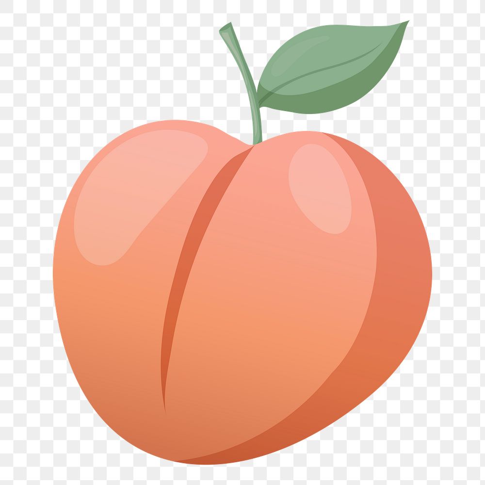 Peach png sticker, cute illustration, transparent background