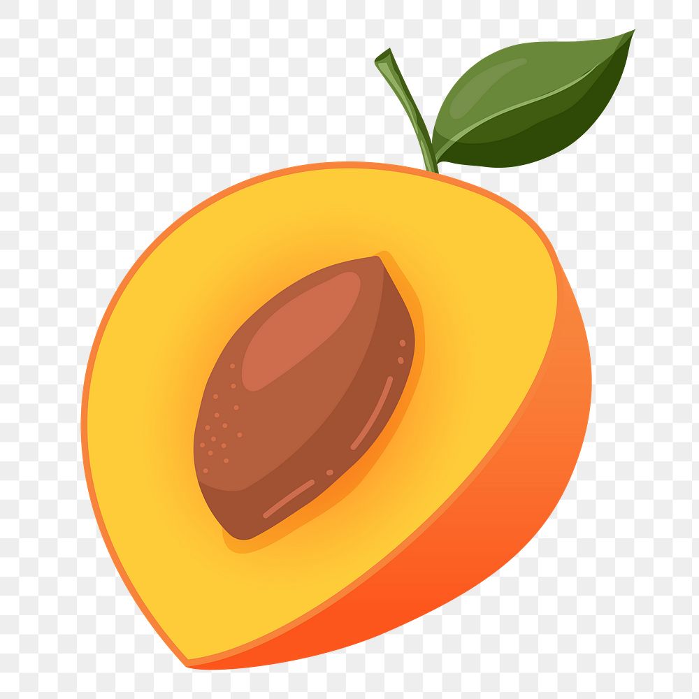 Cut peach png sticker, cute illustration, transparent background