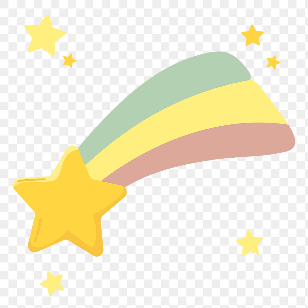 Shooting star png sticker, cute illustration, transparent background