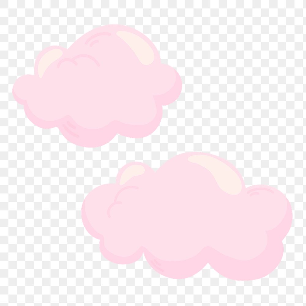 Pink cloud png sticker, cute illustration, transparent background