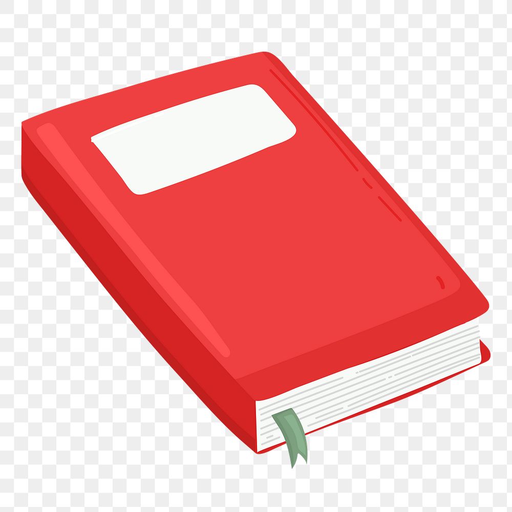 Red book png sticker, cute illustration, transparent background