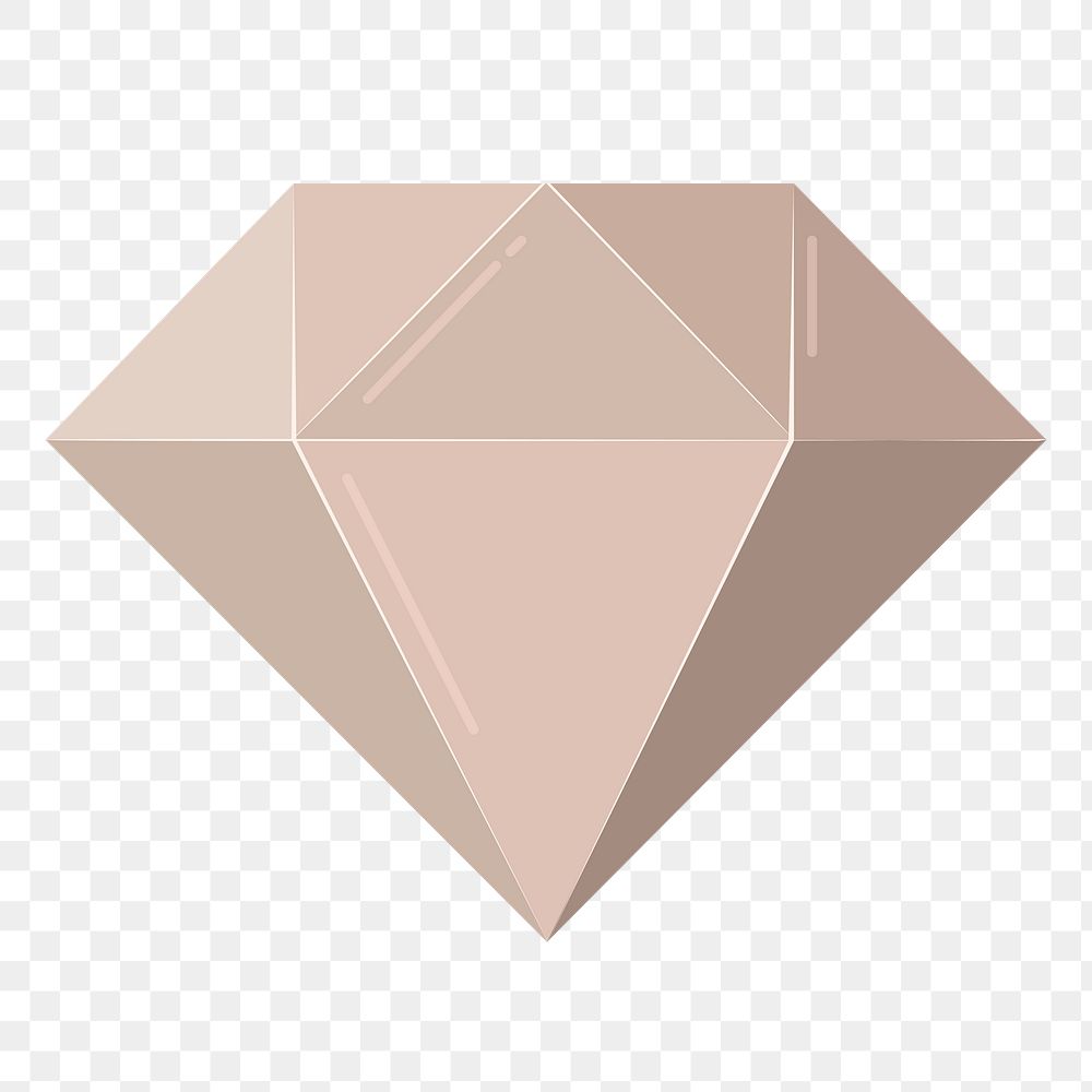 Beige diamond png sticker, cute illustration, transparent background