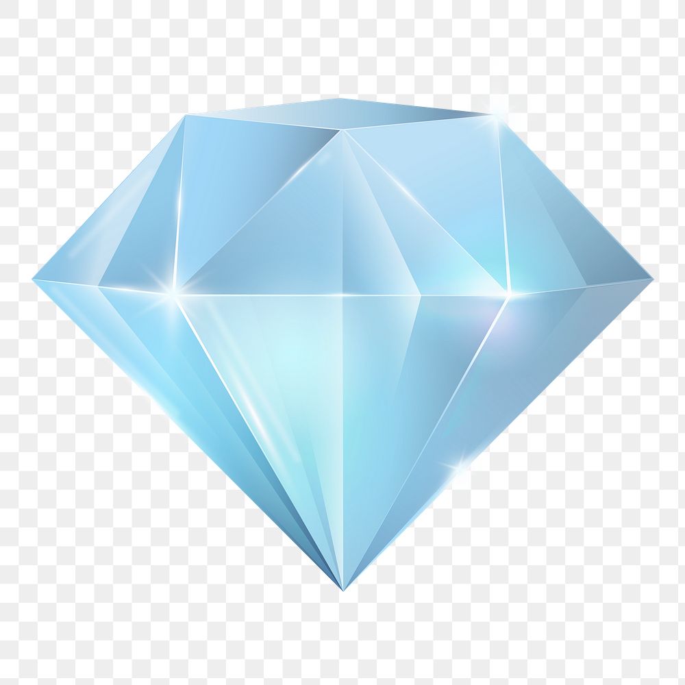 Diamond png sticker, cute illustration, transparent background