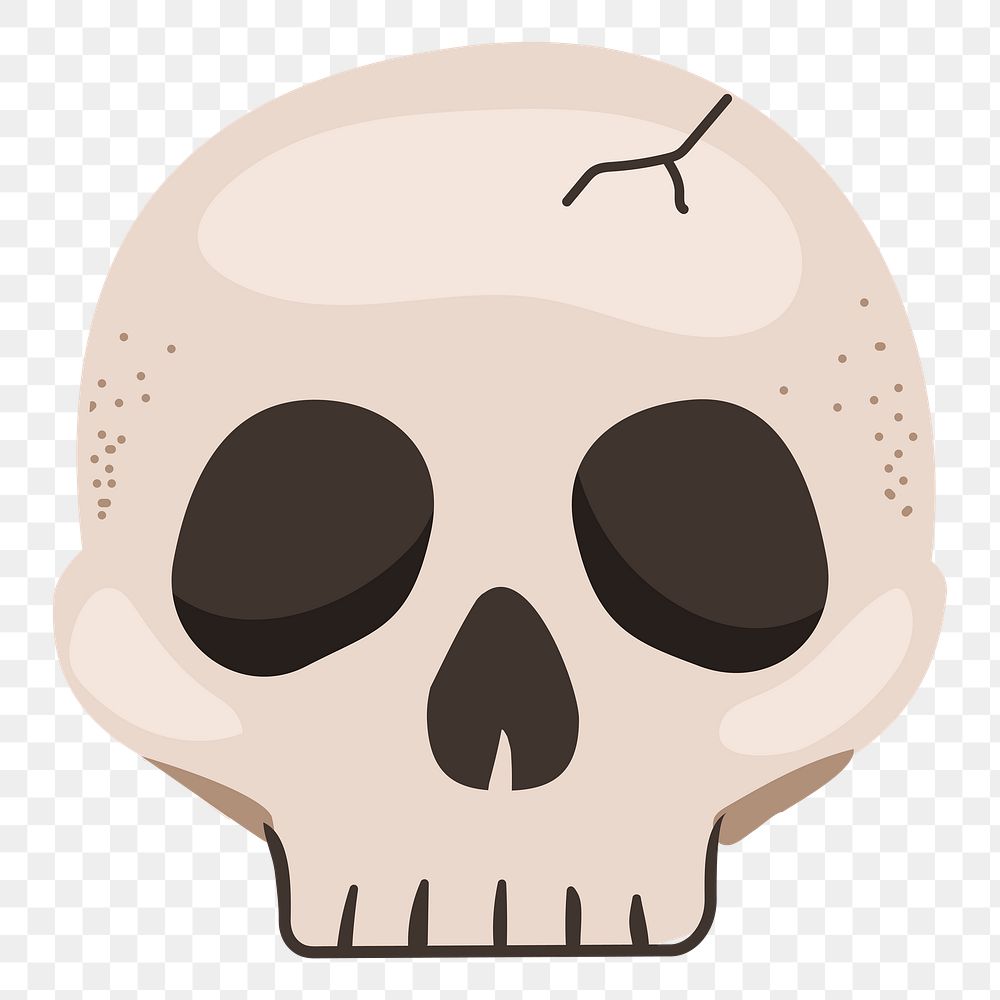 Skull png sticker, cute illustration, transparent background