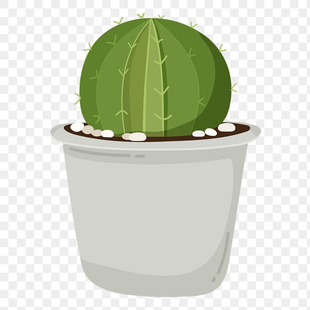 Cactus png sticker, cute illustration, transparent background