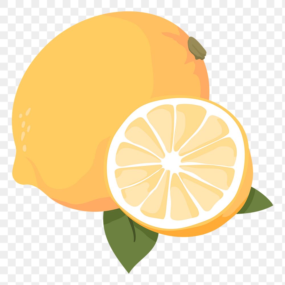 Lemon png sticker, cute illustration, transparent background