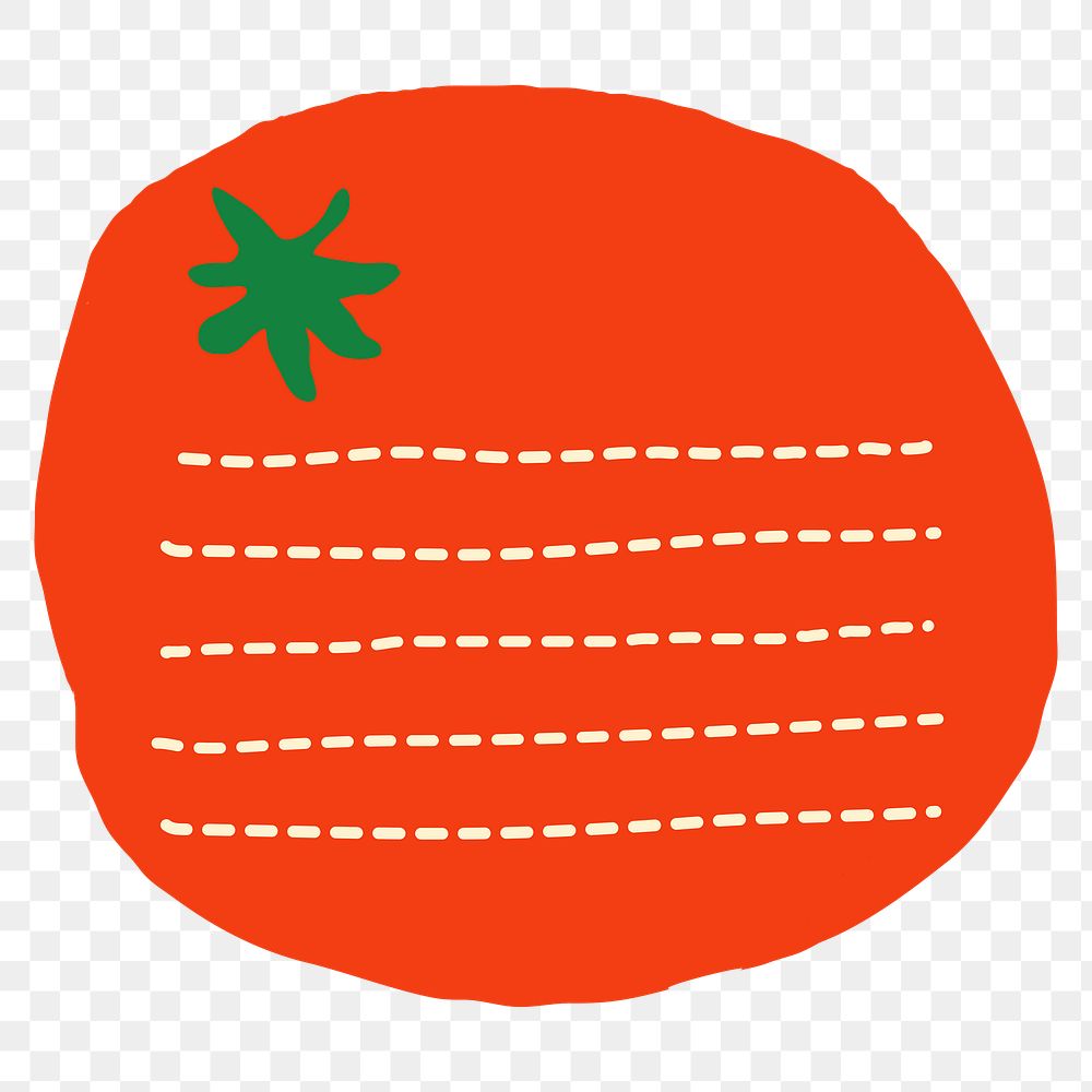 Tomato note png sticker, doodle, transparent background