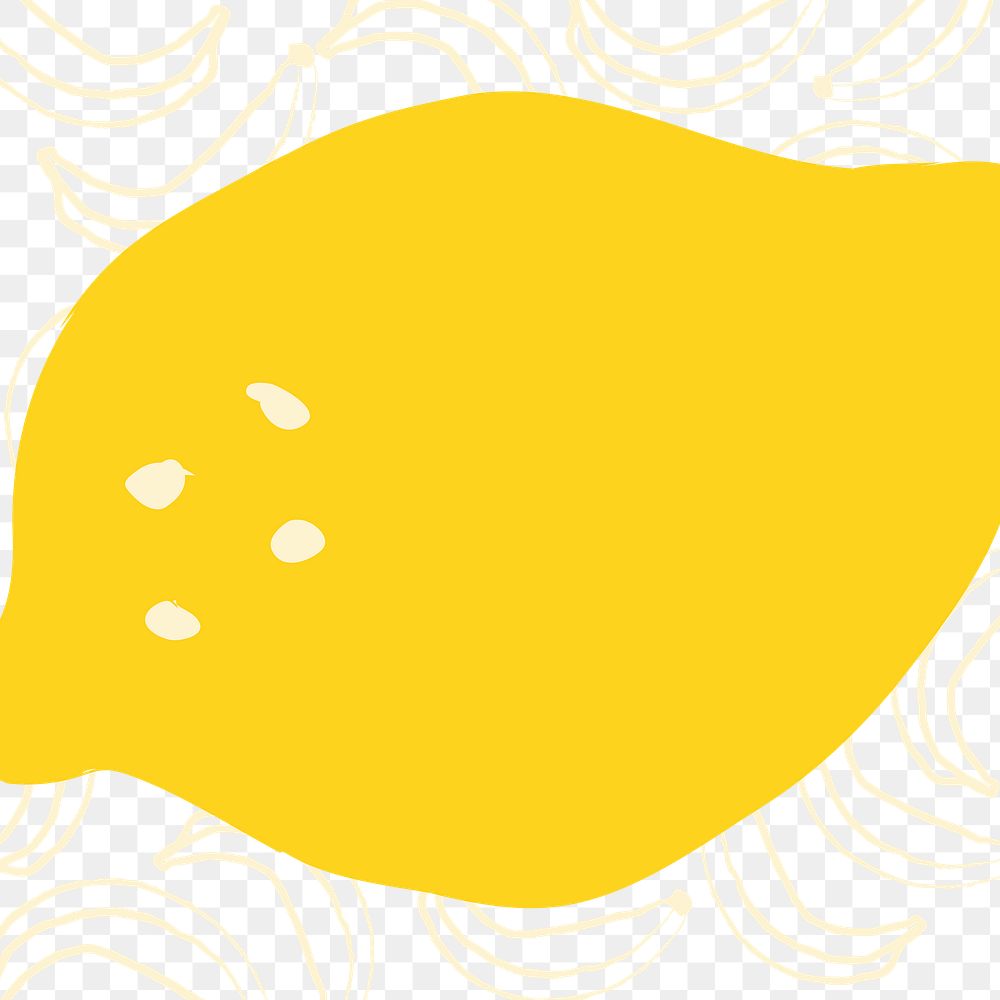 Lemon doodle png sticker, transparent background