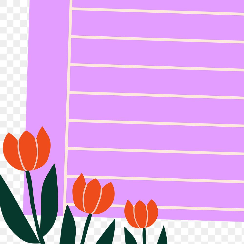 Tulip flowers png sticker, transparent background