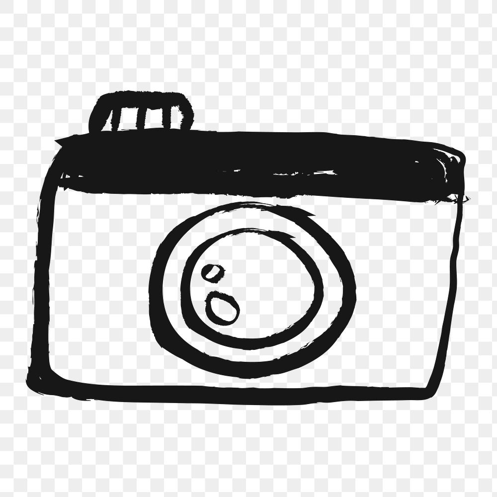 Camera png sticker, object doodle, transparent background