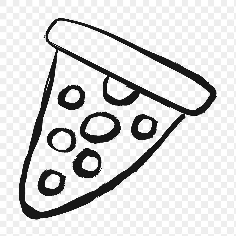 Pizza png sticker, food doodle, transparent background