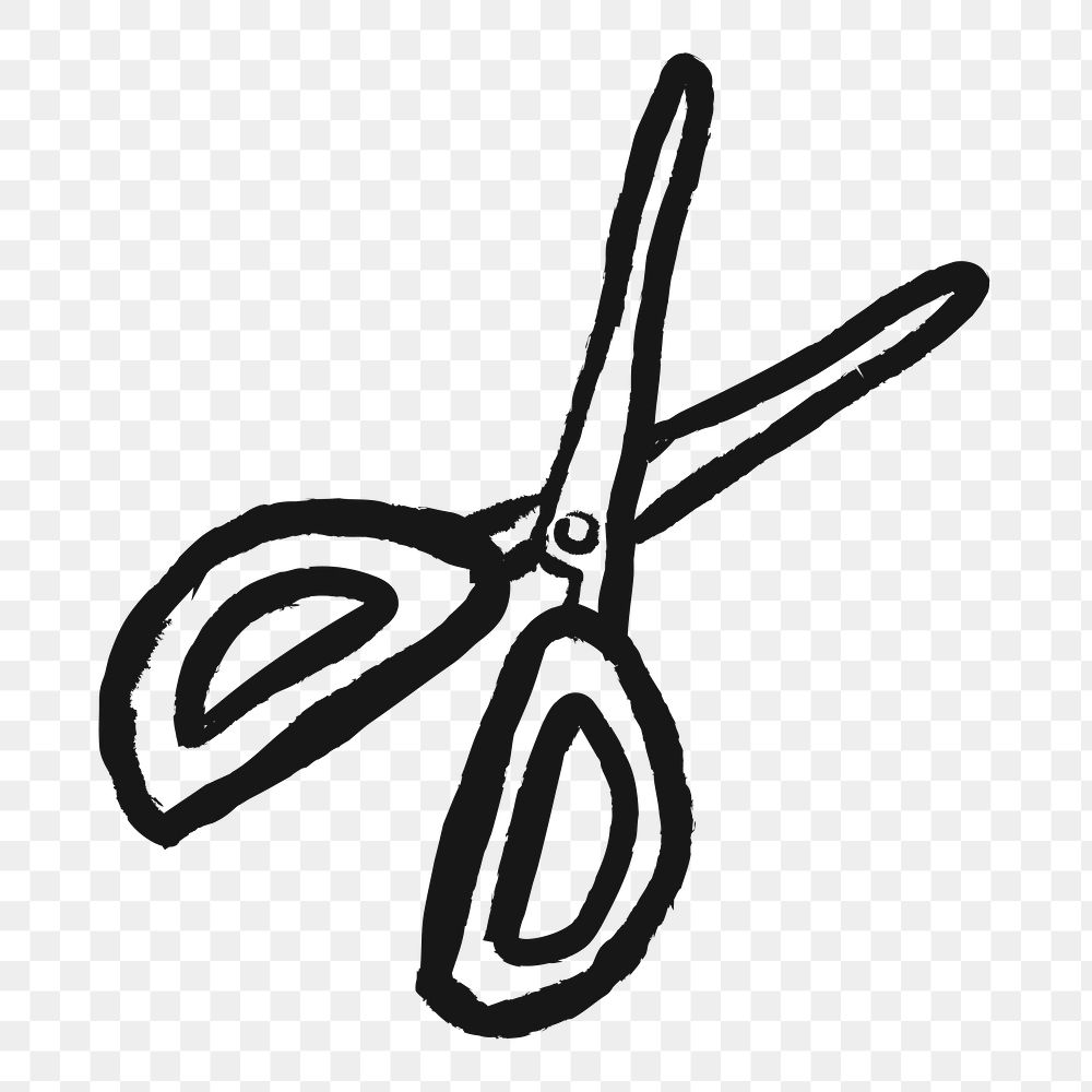 Scissors png sticker, stationery doodle, transparent background