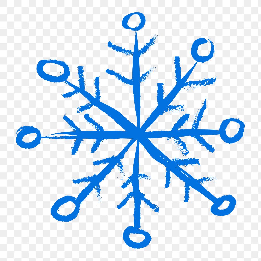 Snowflake png sticker, Christmas doodle, transparent background