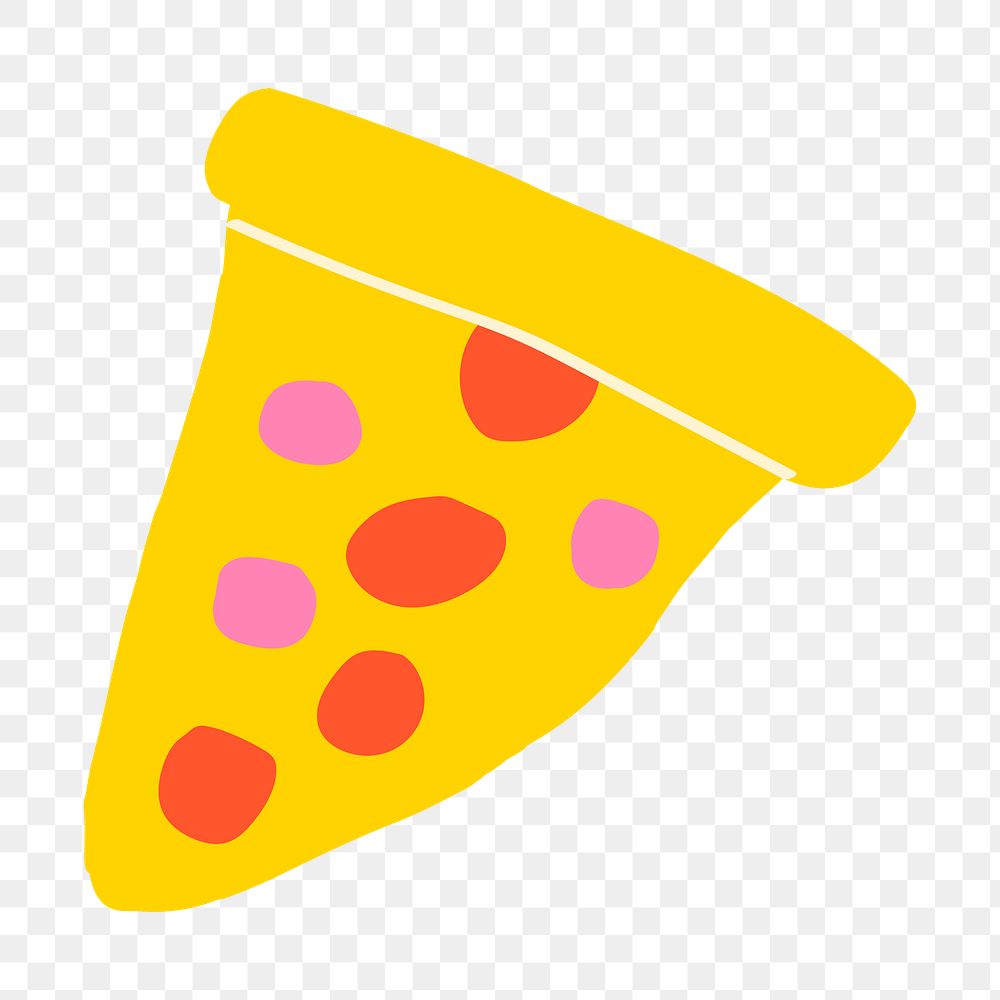 Pizza png sticker, food doodle, transparent background