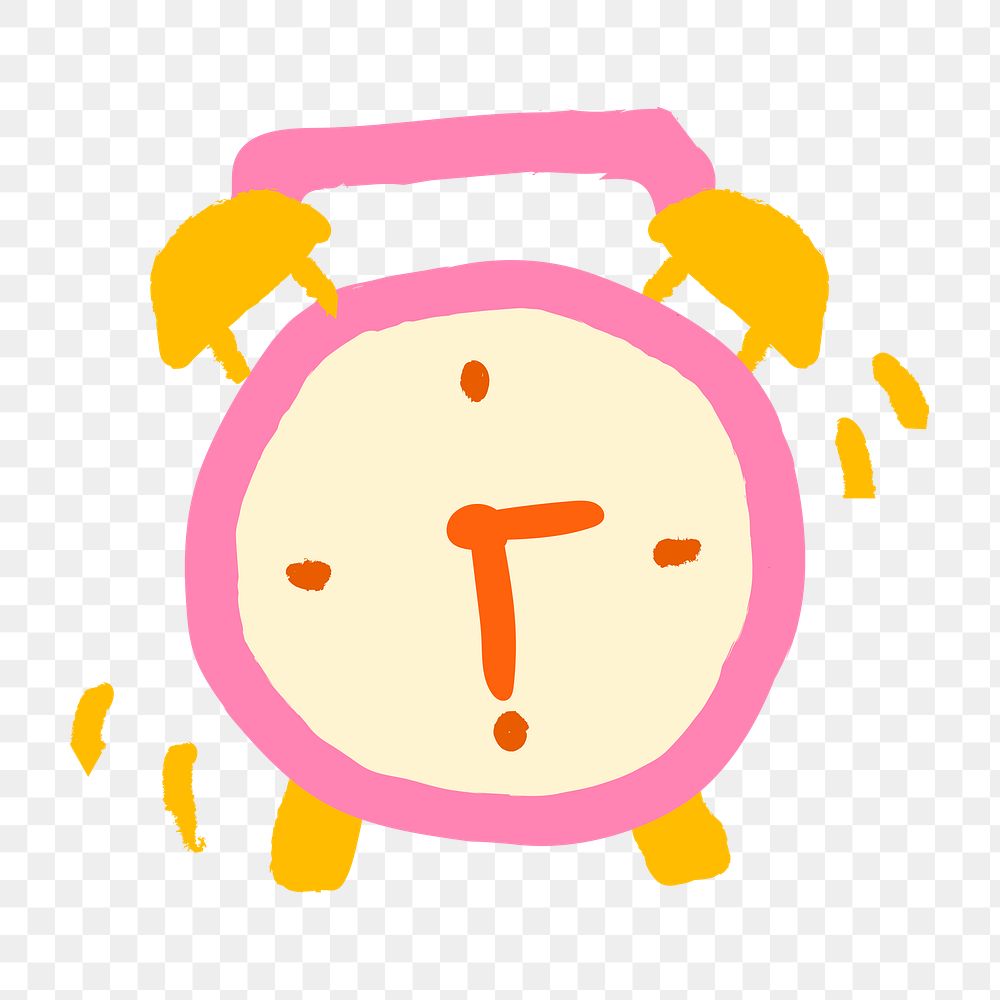 Alarm clock png sticker, object doodle, transparent background