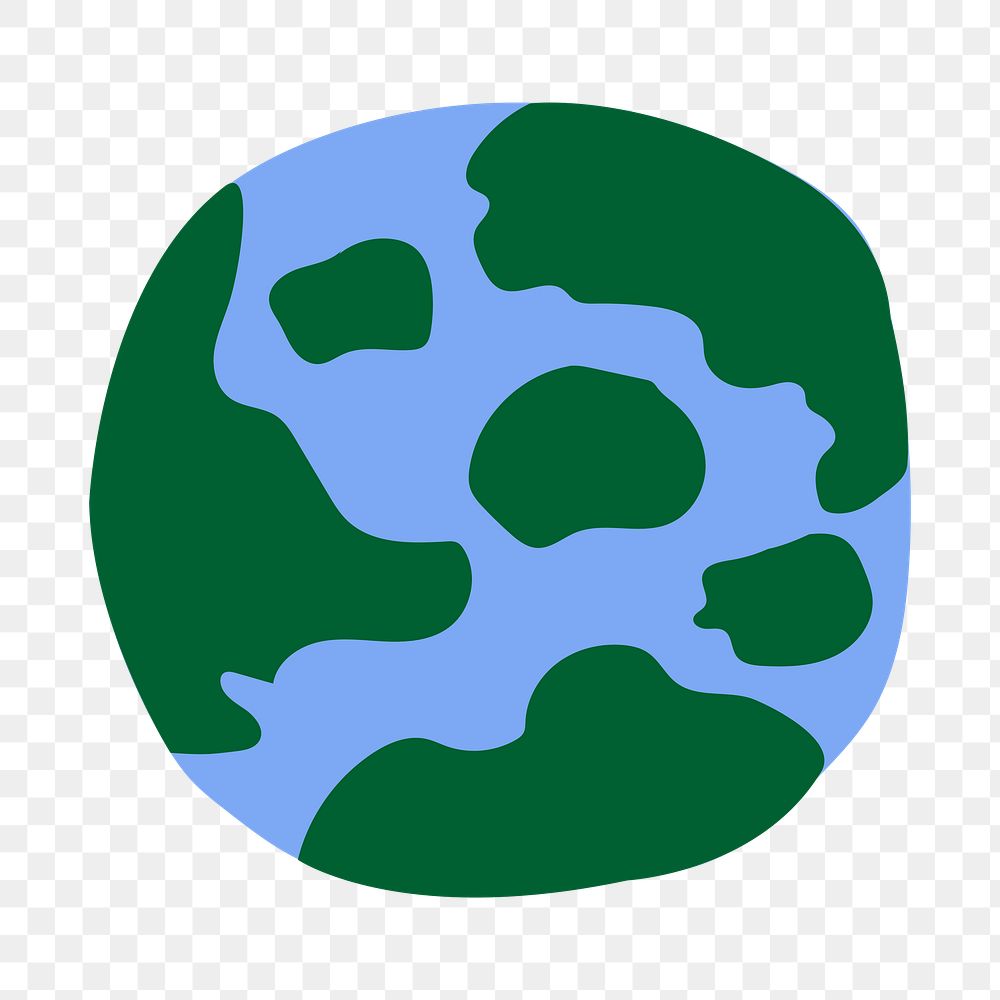 Earth, globe png sticker, environment doodle, transparent background
