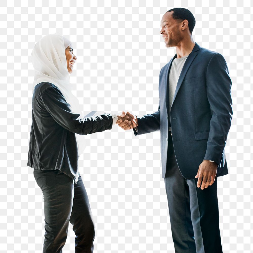 Business handshake png sticker, transparent background