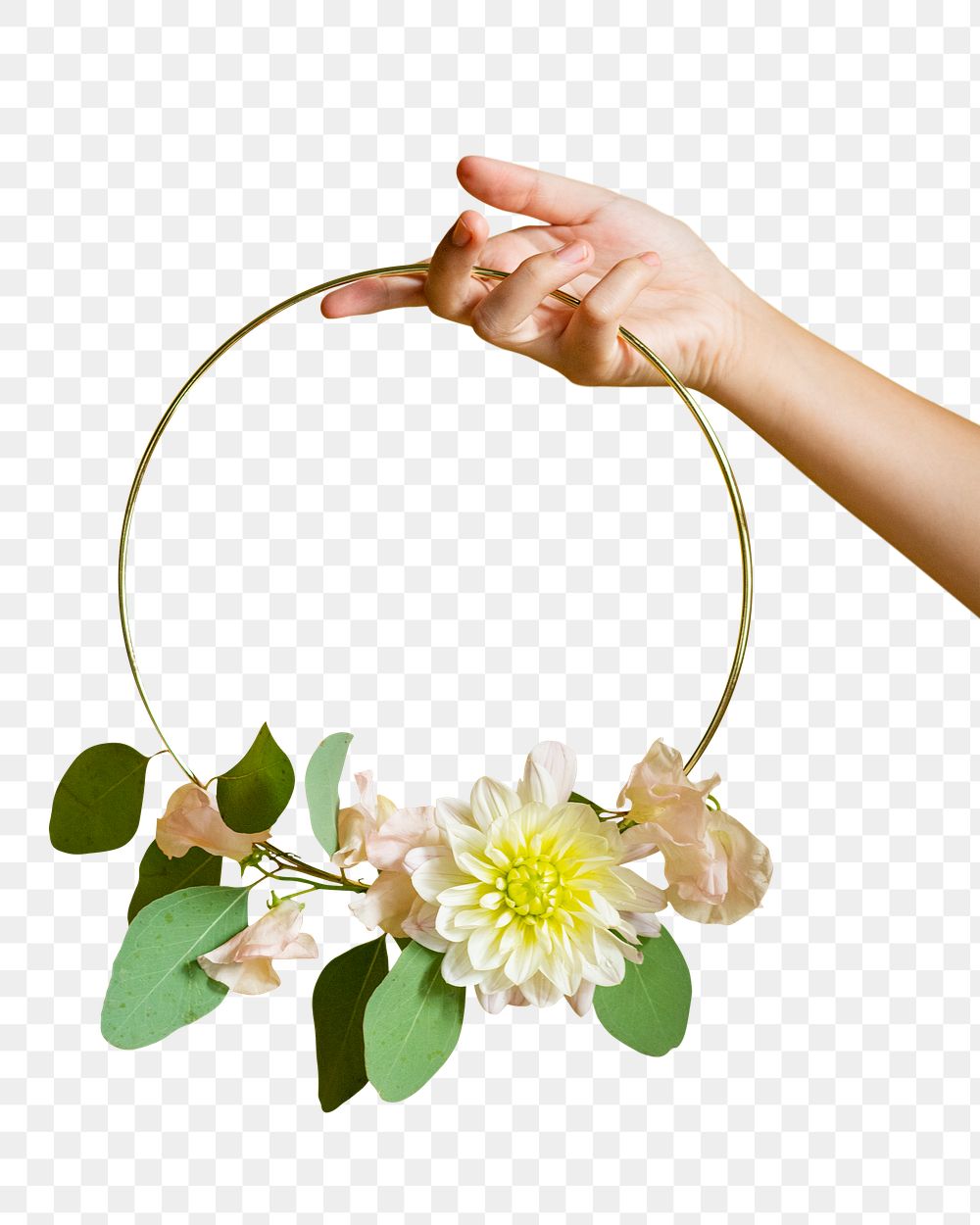 Flower frame png sticker, transparent background