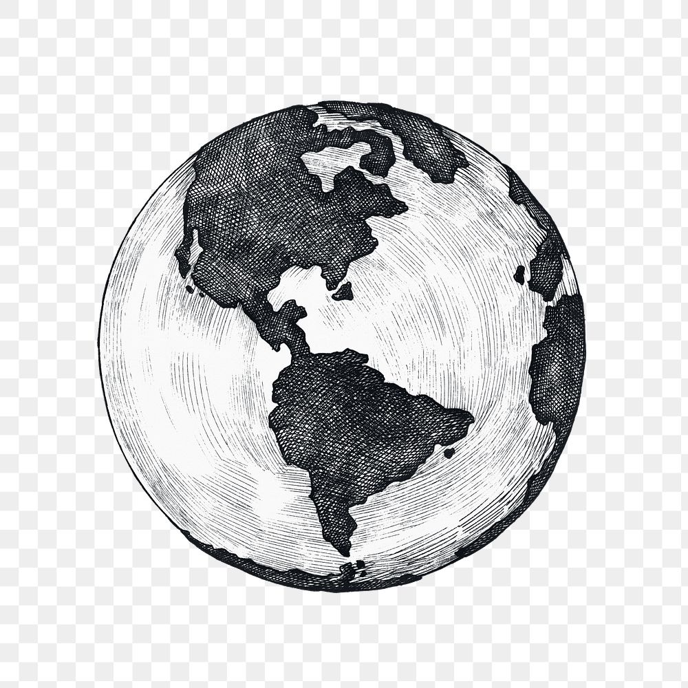 Globe png vintage sticker illustration, transparent background