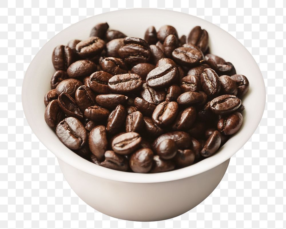 Coffee bean png sticker, organic food ingredient image on transparent background